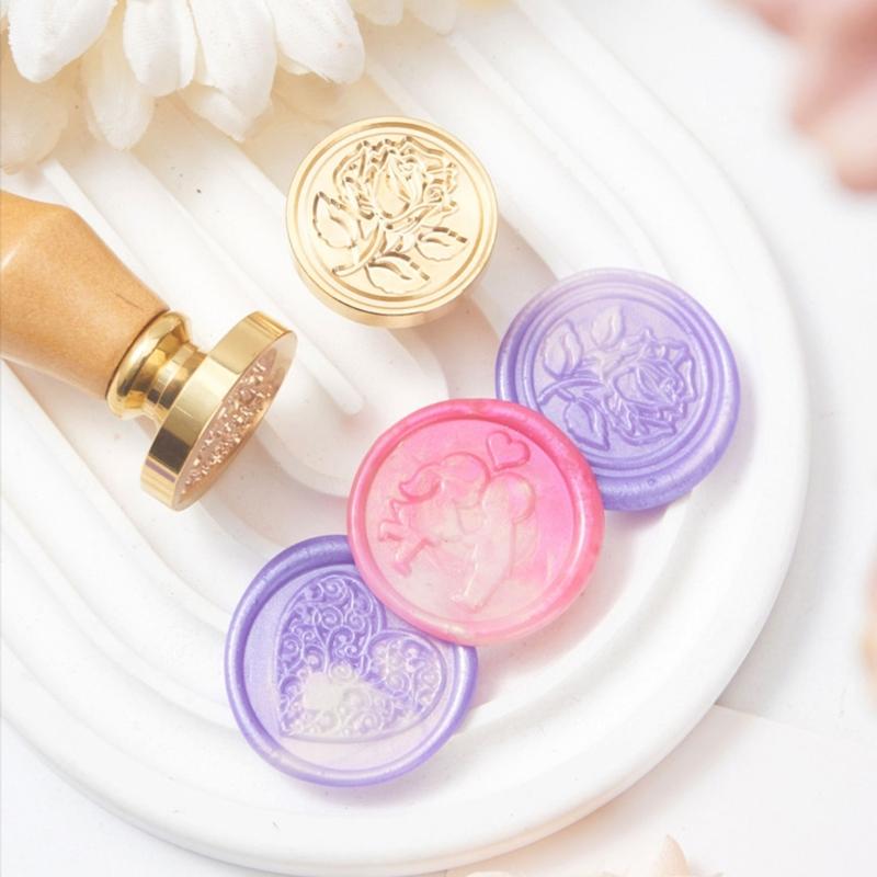 2Pcs Wedding Themed Seal Stamp Head, Embossed Sealing Stamp Head for Invitations Envelope Scrapbooking Embellishments