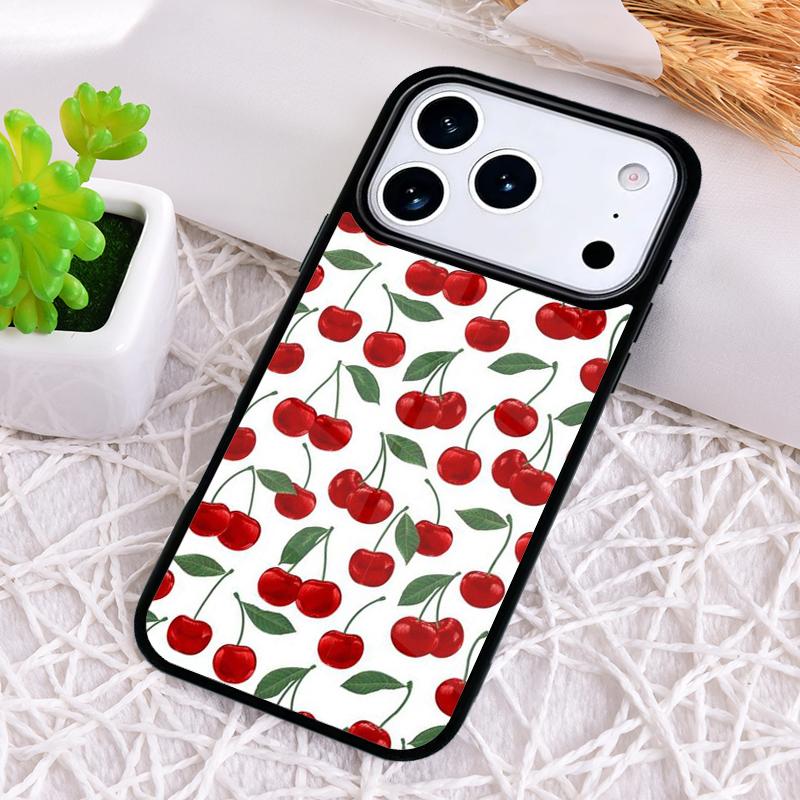 Food Fruit Red Cherry Phone Case for iPhone 17 Air 16 15 11 12 14 13 Pro Max Shockproof Cover