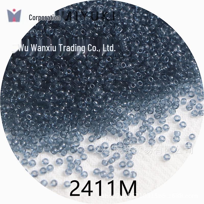 1.5mm Transparent Miyuki Glass Seed Beads for DIY Hairpins, Embroidery, and Bracelet Crafting.