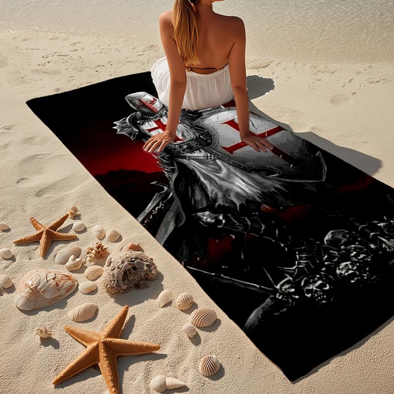Knightly Warrior In Armor Beach Towel, Super Soft Microfiber, Gift for Her/Him, Birthday, for Pool, Beach, Travel, Home Decor Fan Gifts