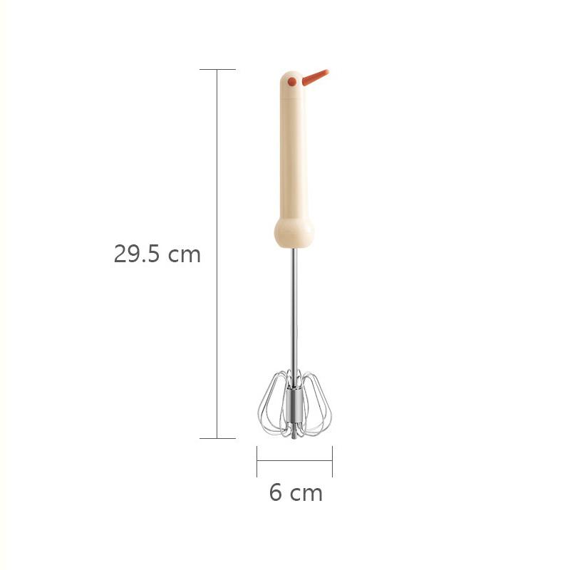 Kitchen Stainless Steel Egg Beater Semi-Automatic Rotary Egg Beater Cartoon Handle Manual Mixer Cooking Baking