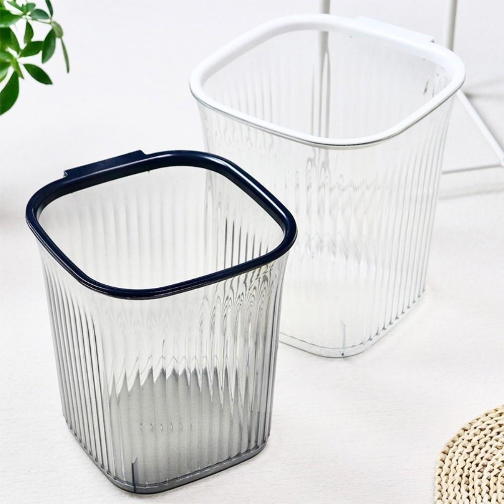 Luxury Trash Basket Plastic Dustbin Durable Stripe Garbage Container Home Living Room