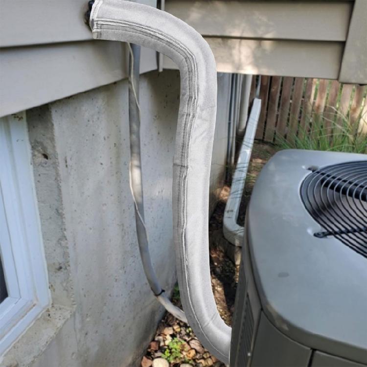 Insulated Air Conditioning Pipe Sleeve Zipper Design Aluminum Foil Lining Weather Resistant Cover for Outdoor Unit