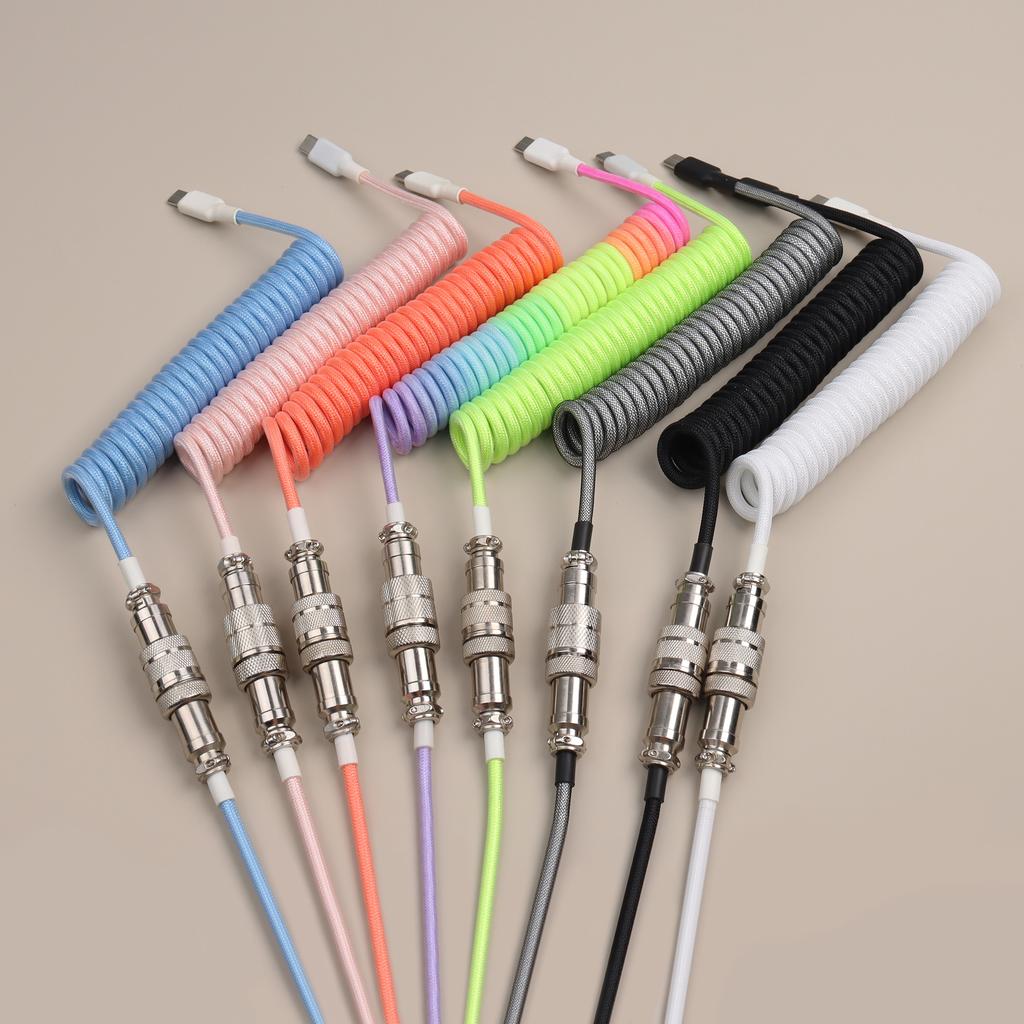 Mechanical Keyboard Coiled Cable Wire Type C USB Port Coiling Cable Gaming Keyboard