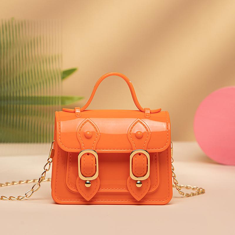 

Womn hn double buckle fashion mini jelly bag C shoulder messenger bag оранжевый