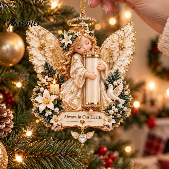Kerstfeest Bedankjes Engel Geld Ornament, 2D Acryl Boom Feestelijke Heldere Decor Decoratie, Hangend Hanger voor Vakantie Decoratieve Seizoensgebonden Accenten