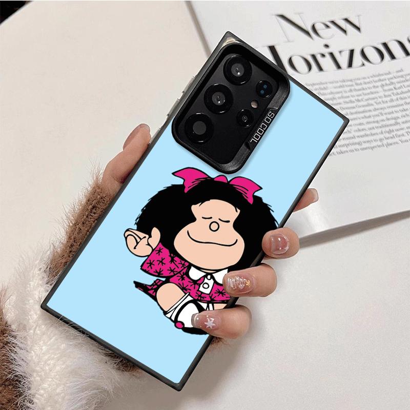 

Mafalda Cartoon Cute Shockproof Phone Case for Samsung Galaxy S26 Edge S25 Ultra S24 FE S23 Plus S21 Cover Anti Fall Fundas Samsung S21 Plus