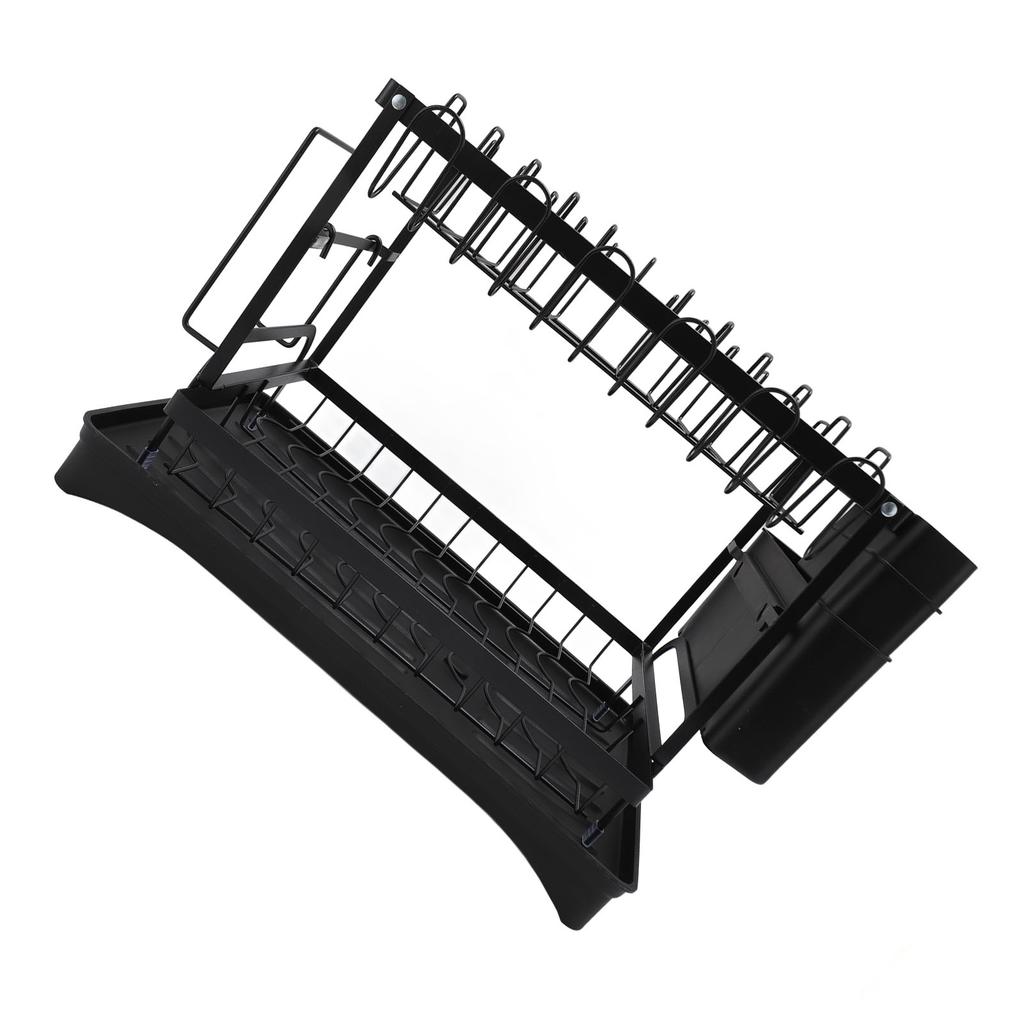 Dish Drying Rack Iron Multipurpose 2 Tier Cutlery Holder Small Dinnerware Drainer Chopsticks Cutlery Countertop Drying