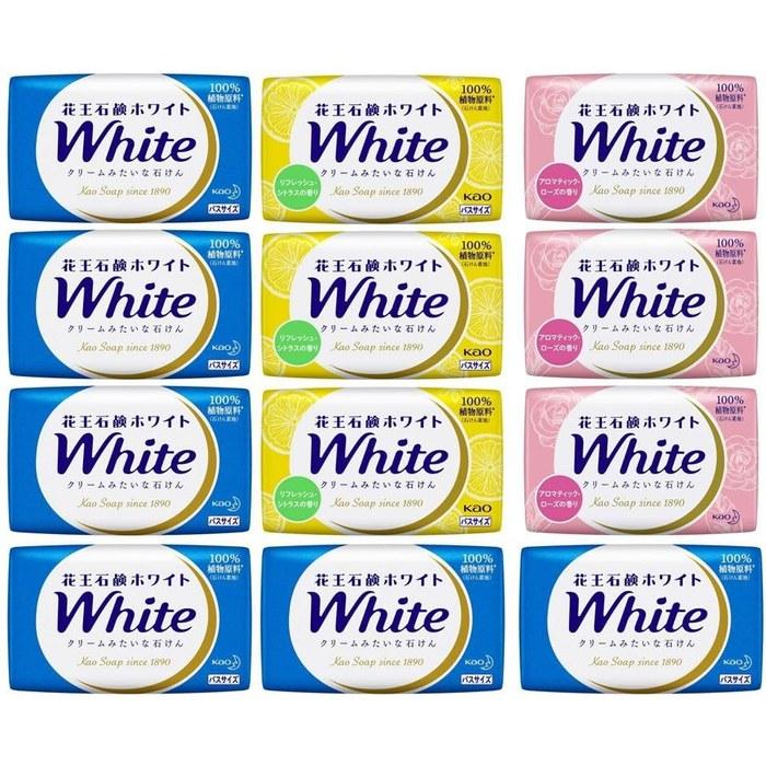 [Kao] White Assortment Bar Soap 130g, 3 Types, Set of 12