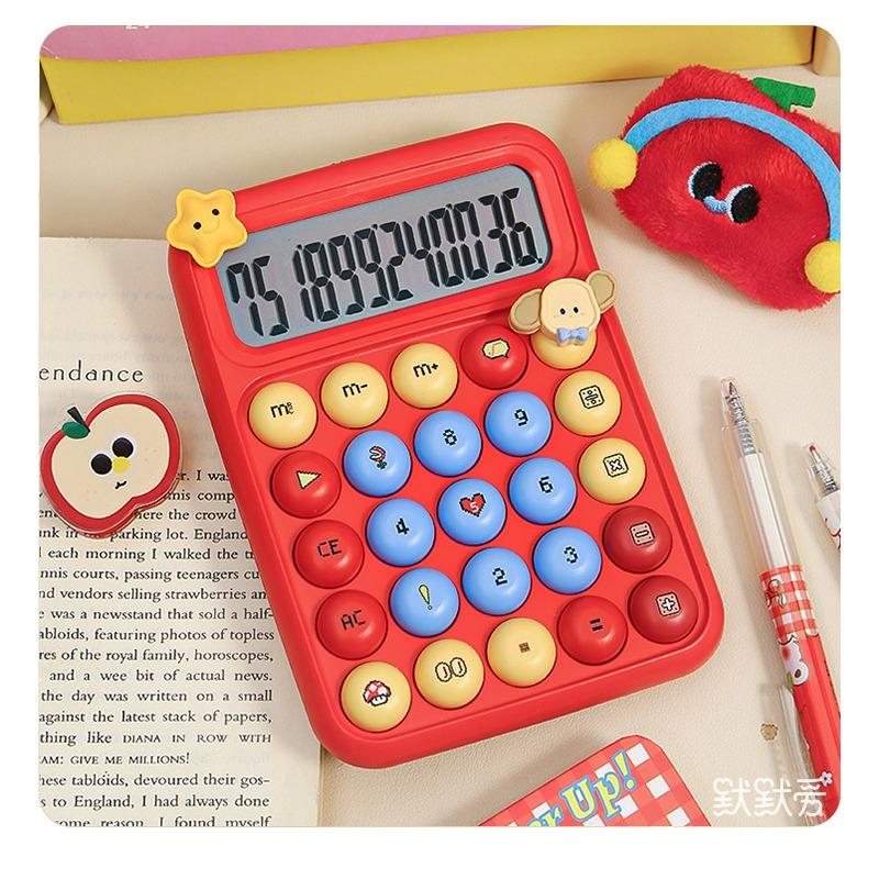 Cute Color Contrast Mini Portable Calculator For Primary School Children Students