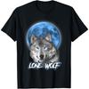 Howling Lone Wolf Shirt On Moon Gift Funny T-Shirt T-Shirt