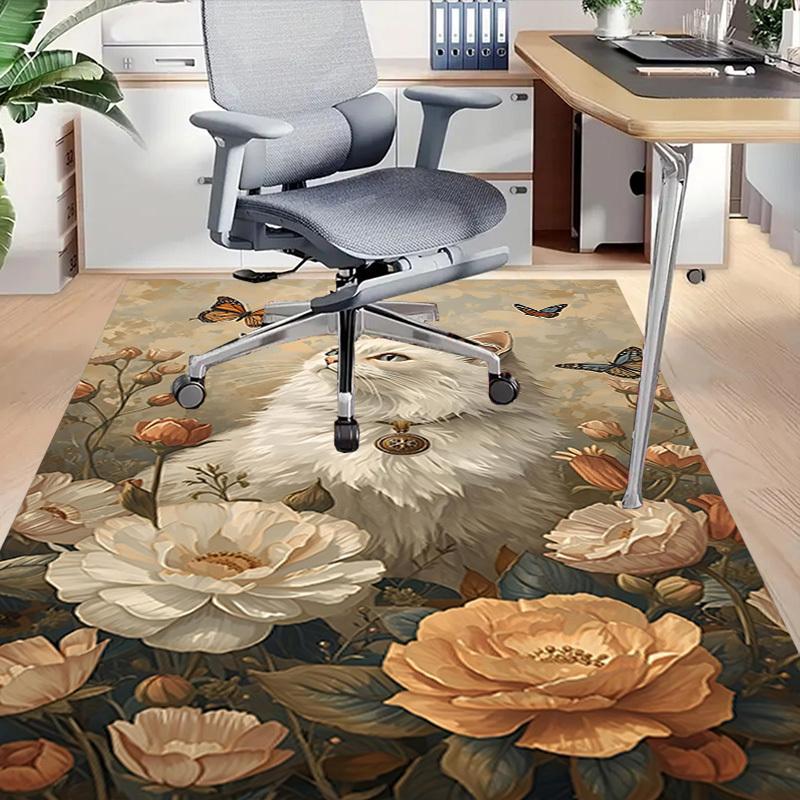 1pc cat, flowers Carpet Office Rug Outdoor Mat Home Decor Area Carpet Festival Gift