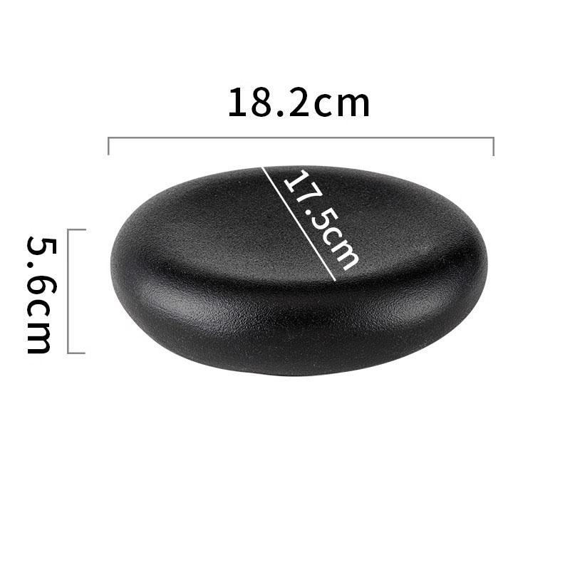 

Black And White Frosted Ceramic Breakfast Fruit Dessert Plate Pebbles Round Western Steak Dish Plate Fine Dining Kitchen Cutlery Quality
