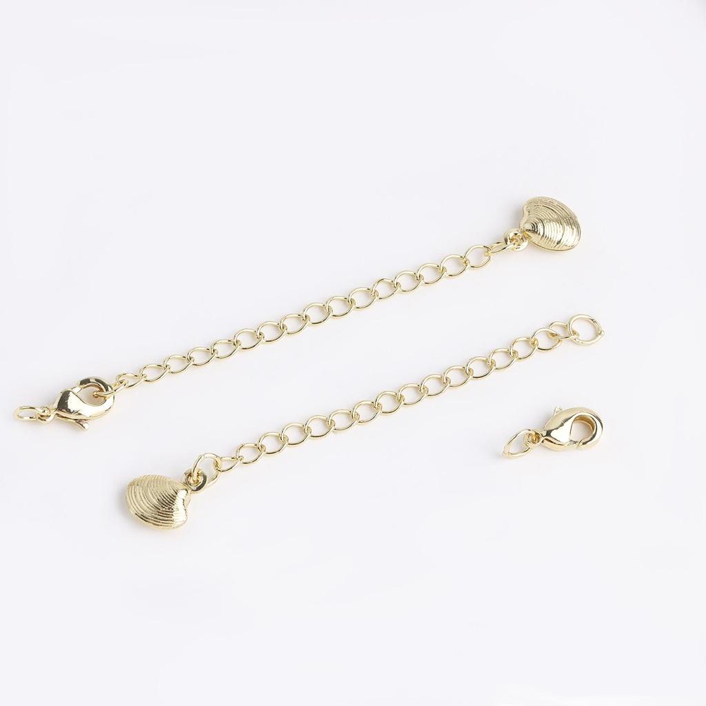 18K Gold-Plated Dolphin Shell Tail Extension Chain for DIY Bracelets/Necklaces with Lobster Clasp – High Color Retention, Fashionable Light Luxury