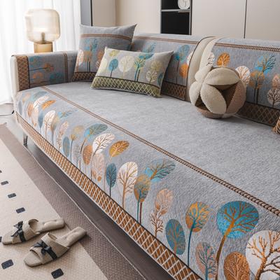 Boho Full Moon Tree Jacquard Chenille Sofa Cover for Living Room Couch Seat Cover Furniture Decor Protector Anti-Slip Sofa Towel