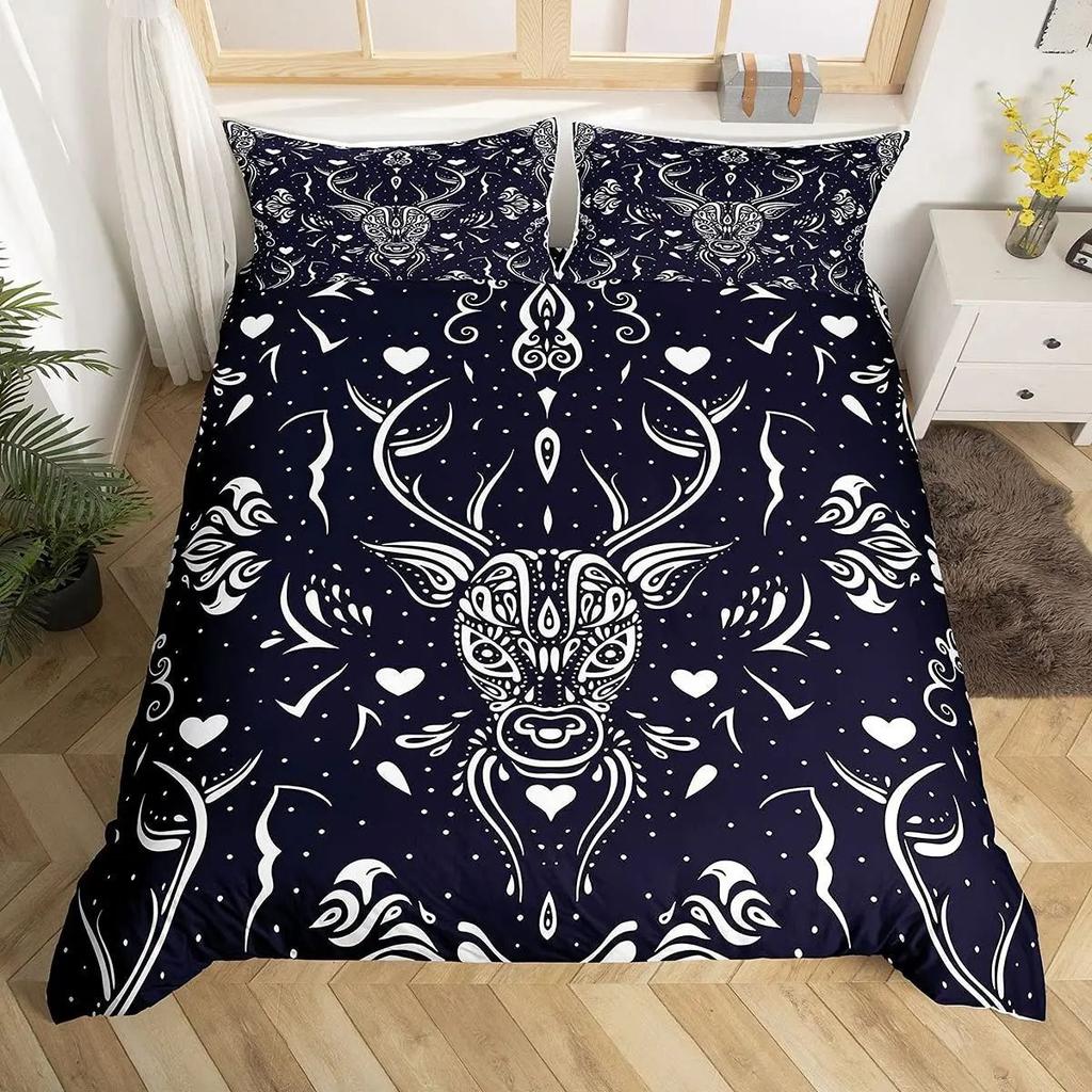 Victoria Baroque Bedroom Quilt Set Three-Piece Bohemian Exotic Duvet Set