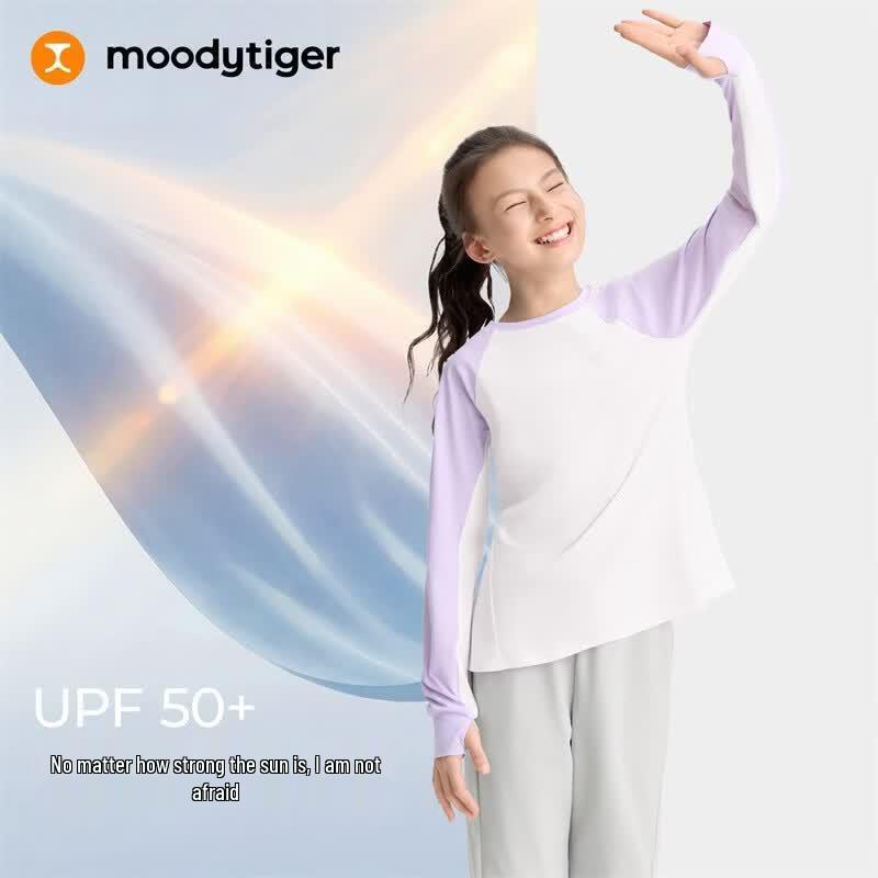 Moodytiger Girls' Long Sleeve UV Protection Sports T-Shirt