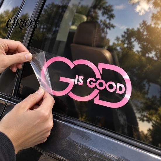 Car Body Trim Stickers God Is Good Sticker, Reflective Waterproof PVC Decal, Scratch Cover Decals Sunproof Exterior Decoration Accessories for Trucks