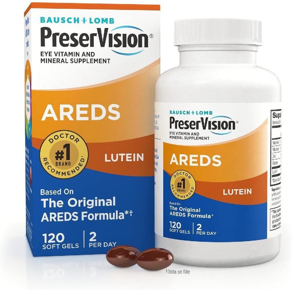 Bausch + Lomb Preservative Vision Arès Vitamina para Ojos Luteína Mineral Cápsulas Blandas 120 Comprimidos 1 ud
