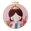 1 Set Cute Flower Girl DIY Embroidery Kit: This Craft Fabric Kit Includes Tools and Stitch Instructions Suitable for Beginners.