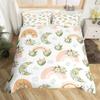 Set Biancheria da Letto Stampato Singolo Lato, Copripiumino Animali Piante Fiori Foglie Copri Piumino Cuscini Copriletti Comodi