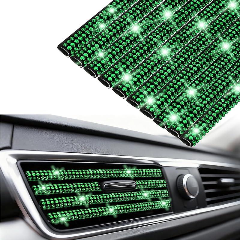 NBTEPEM Bling Car Air Conditioner Decoration Strip for Vent Outlet, 10 PCS Universal Rhinestone Car Vent Outlet Trim Decorations, Bling Interior