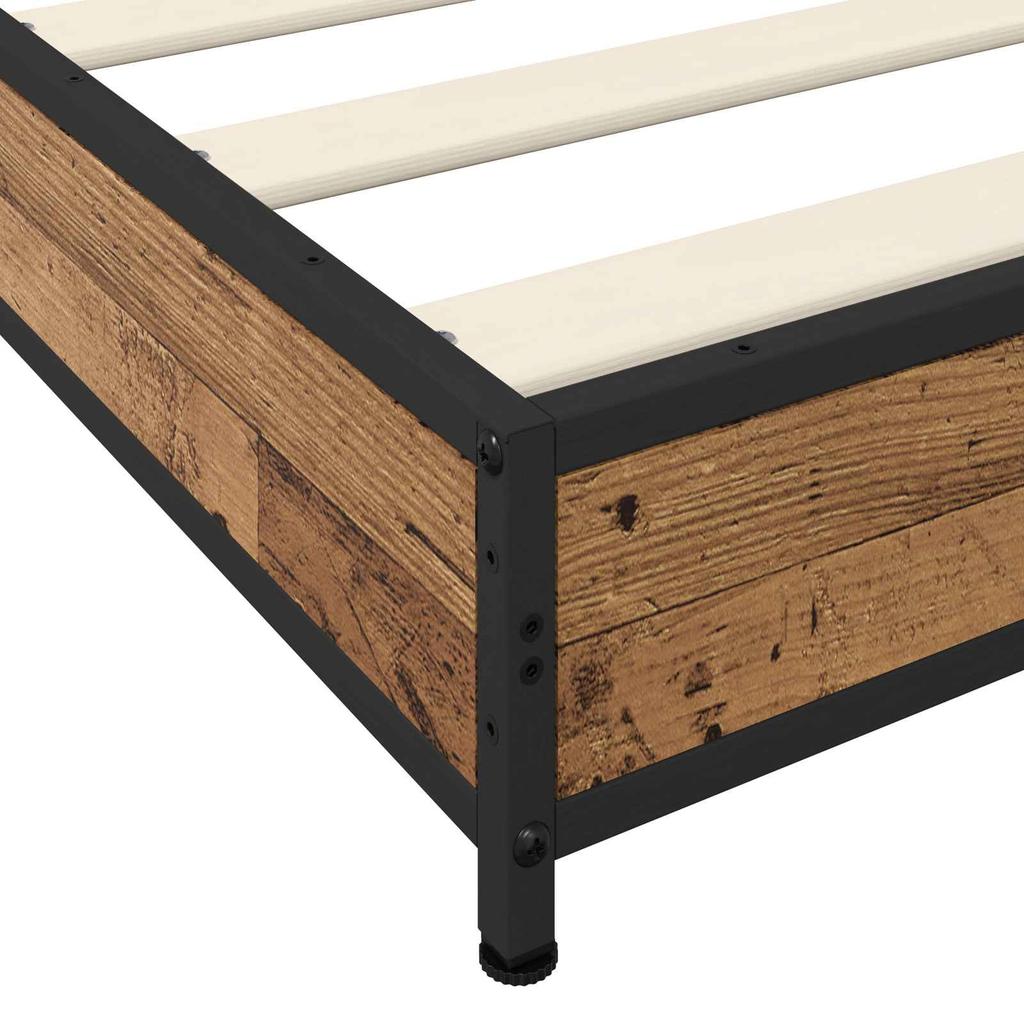 Bed Frame Reclaimed Wood 80 X 200 Cm Engineered Wood