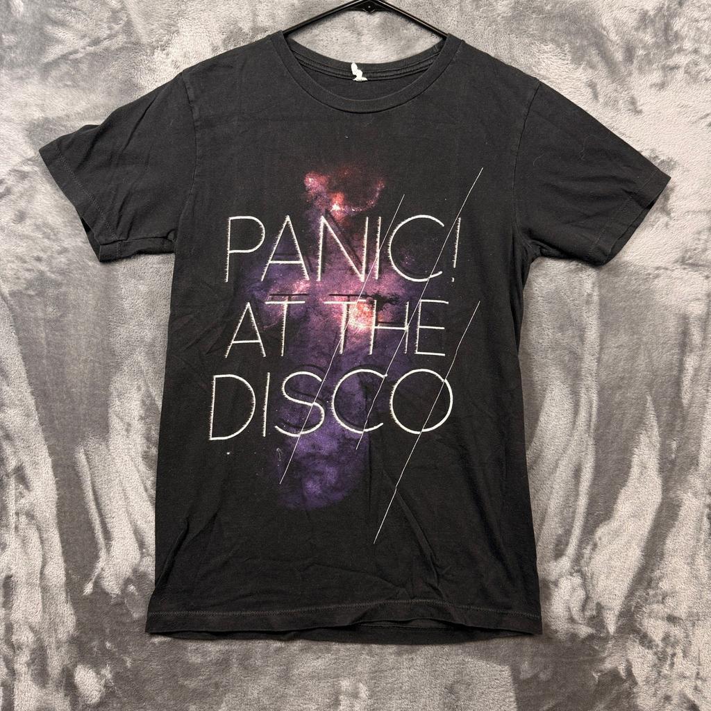Panic! At The Disco T-Shirt Unisex Small Black Galaxy Nebula Graphic Band Tee Unisex T-Shirt