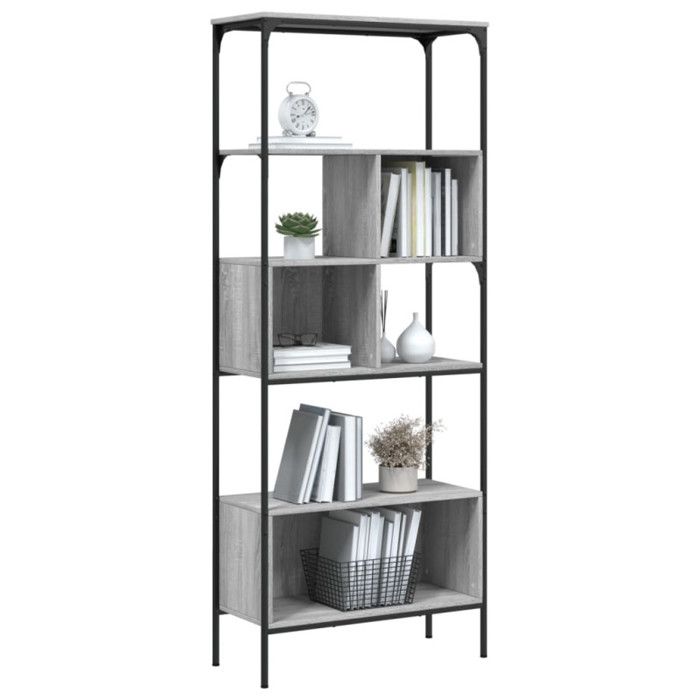 VidaXL Bibliothèque 5 niveaux sonoma gris 76x33x188,5 cm 839006