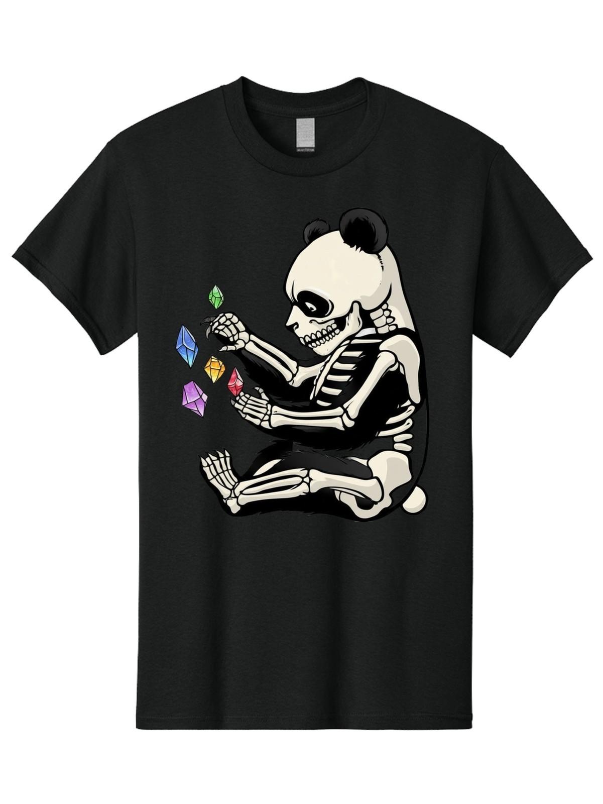 Panda-Skeleton-1 Mens Graphic Tee,100% Cotton,Casual Summer Wear S