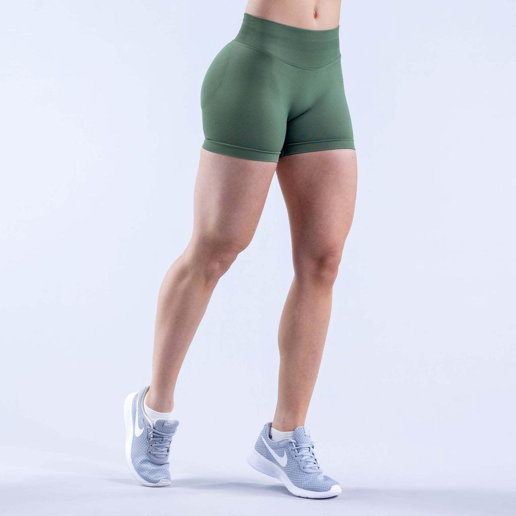 Pantalones Cortos de Yoga DF: 50 Colores, Cintura Original Fruncida de Tres Secciones, Levanta Glúteos, Tiro Bajo, Pantalones de Fitness sin Costuras de Tres Puntos
