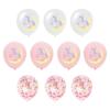 10 Stück/Los Cartoon Einhorn Rosa und Grau Latexballons mit Paillettenballons für Geburtstagsfeier Dekorationen