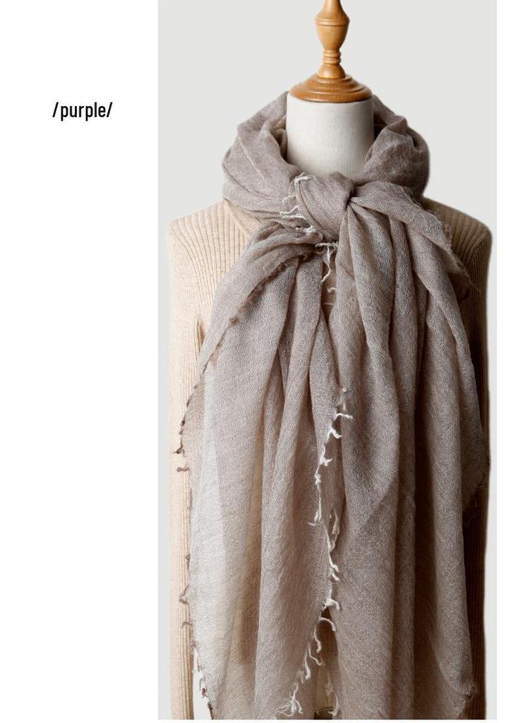 Women's Four-Sided Cashmere Scarf: Large Square, Warm for Spring, Autumn, and Winter