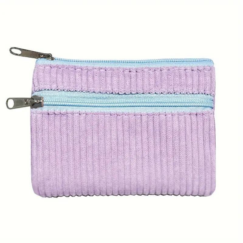 1 Pcs Corduroy Multi-Colored Small Change Bag Key Bag Portable Card Bag Small Metal Zipper Head