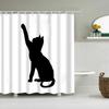 Puppy Cat Cute Cartoon Shower Curtains Washable Fabric Polyester For Bathtub Art Bathroom Decor Partition With Hooks Waterproof