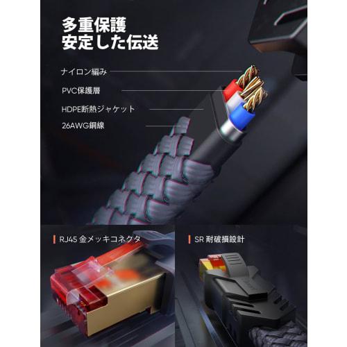 Snowkids LAN-Kabel 3m LAN-Kabel CAT8 Ultra High Speed ??Flaches LAN-Kabel Typ 40Gbps/2000MHz Kompatibel mit PC Switch usw.