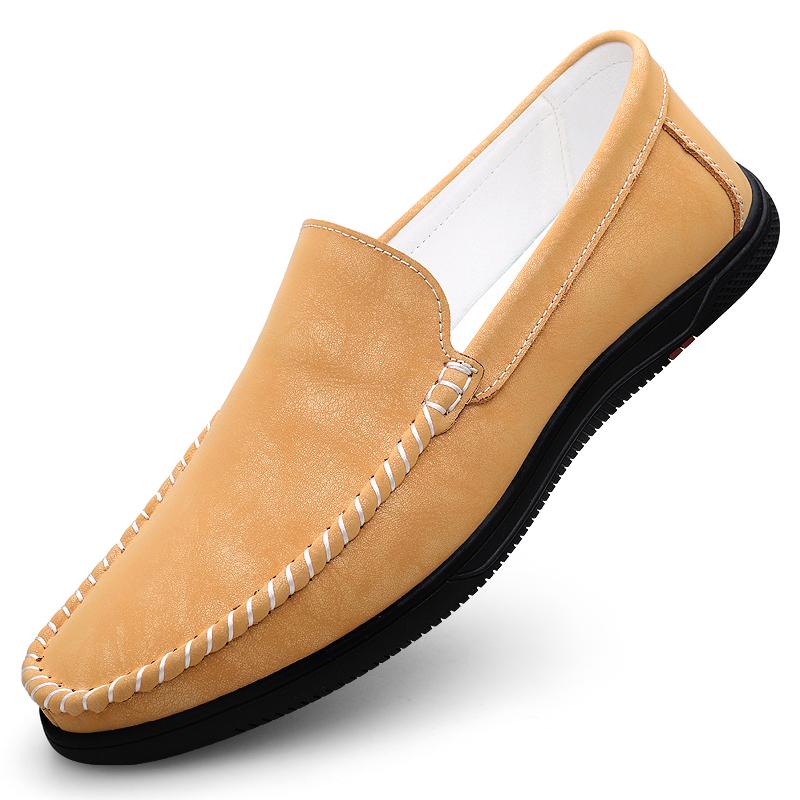 

2024 Универсальная мужская повседневная обувь из натуральной кожи Высококачественные мужские мокасины из коровьей замши Простые мужские удобные туфли для вождения 45 жёлтый