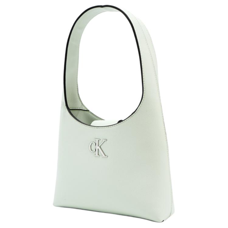 Calvin Klein Solid Color Letter Logo Magnetic Closure Synthetic Material Underarm Tote Shoulder Bag Women bags Light-Green DH3479-319