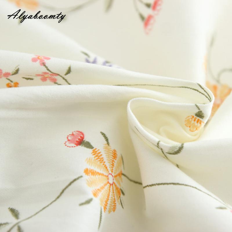 Letní dámský japonský styl Preppy Sukně A-Line Pružný pas Meruňkový květinový potisk Bavlna Sladké sukně Dámské