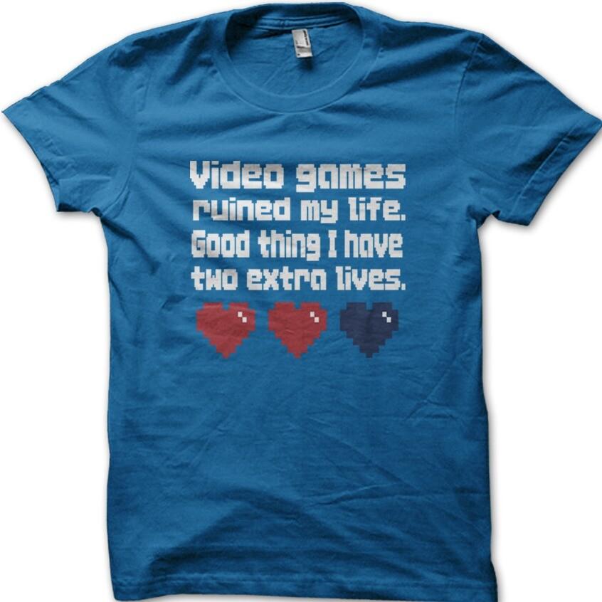 Video Games Ruined my life funny GAMER cotton t-shirt 8993 S разноцветный