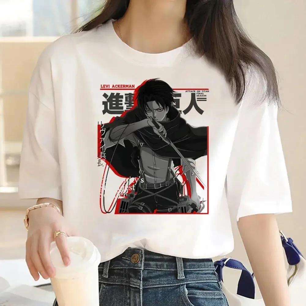 2024 New Anime Attack Titan Graphic Printing Harajuku T-Shirt Casual Fashion Short Sleeve Plus Size T-Shirt Ladies Short Sleeve