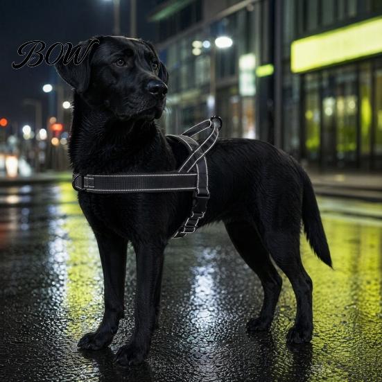 No-Pull Dog Harness with Handle, Adjustable Reflective Harness, Heavy-Duty Padded Nylon for Medium Large Dogs Walking Training Easy On Off