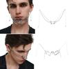 Set di 2 Maschere Mezzo Viso Accessorio Cosplay Unisex Catena per Viso Gioielli per Viso alla Moda Texture Rame per Festa di Halloween