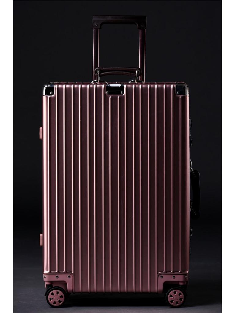 Aluminum-Magnesium Vintage Luggage with Universal Wheels - 20" Carry-On & 24" High-End Case for Women