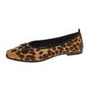 Leopard Suede Low-Top Single Shoes Women's Autumn New Pointed Toe Shallow Mouth Bow Soft Sole Soft Side Non-Slip Flats