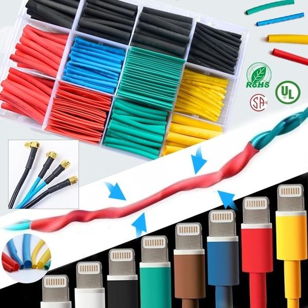 127/164/328/530Pcs Assortment Electronic 2:1 Wrap Wire Cable Insulated Polyolefin Heat Shrink Tube Ratio Tubing Insulation(No Box)