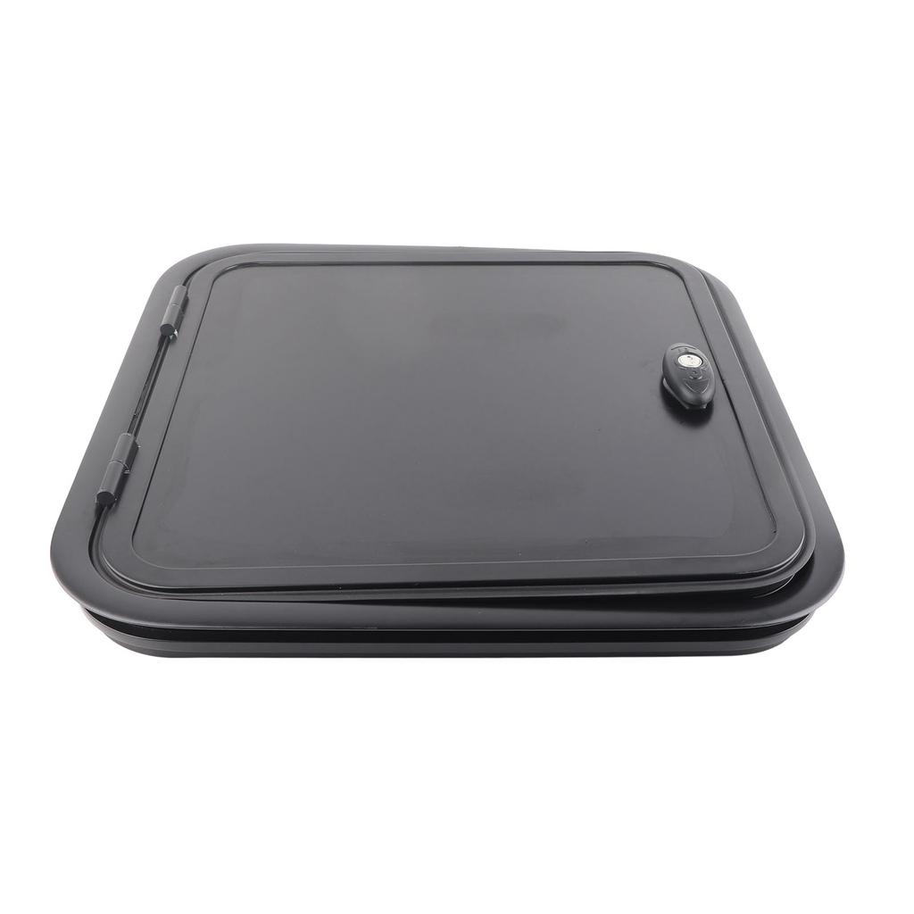 RV Baggage Door UV Proof Square Rounded Corner Black Compartment Storage Door for Camper Motor Caravan