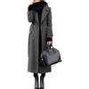 Damen Herbst und Winter Temperament Pendler Anzug Kragen Zweireihiger Langer Mantel