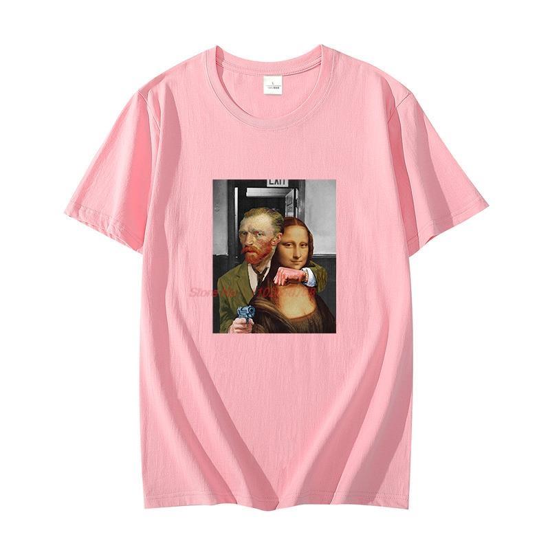 Lustige Mona Lisa Parodie Grafik T-Shirts Baumwoll-T-Shirt Für Unisex Kurzarm-T-Shirts Sommer Oversized T-Shirt Unisex Kleidung