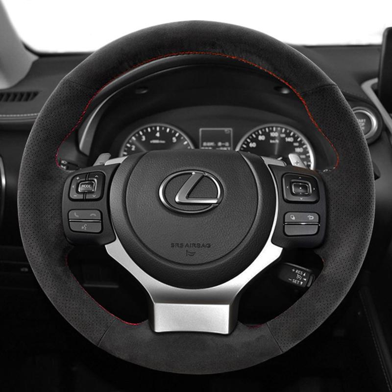 Car Steering Wheel Braid Cover Suede Leather 100% Fit For Lexus NX300 NX300H IS350 2015- Auto Interior Accessories